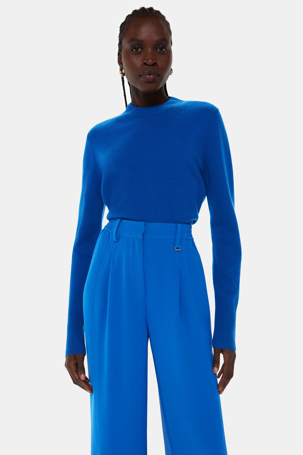 Blue Harper Crepe Wide Leg Pants&nbsp;