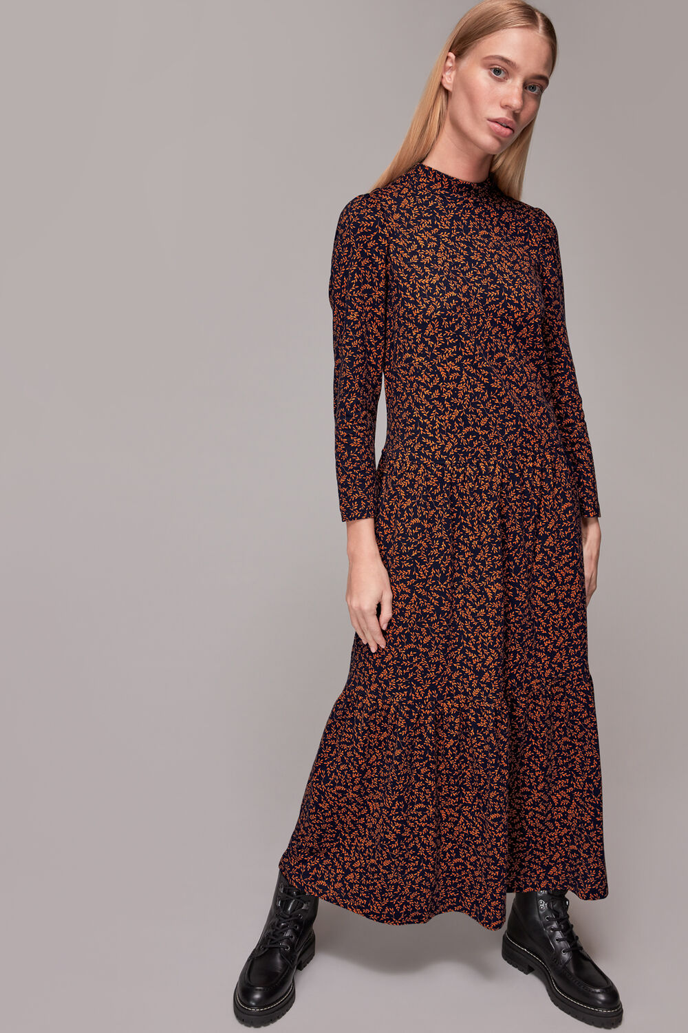 Autumn Leaves Jersey Dress