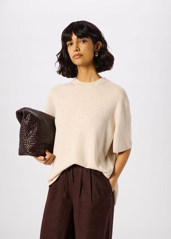 Oatmeal Fine Knit T-Shirt