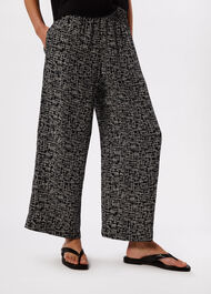 Woven Grid Crop Trouser