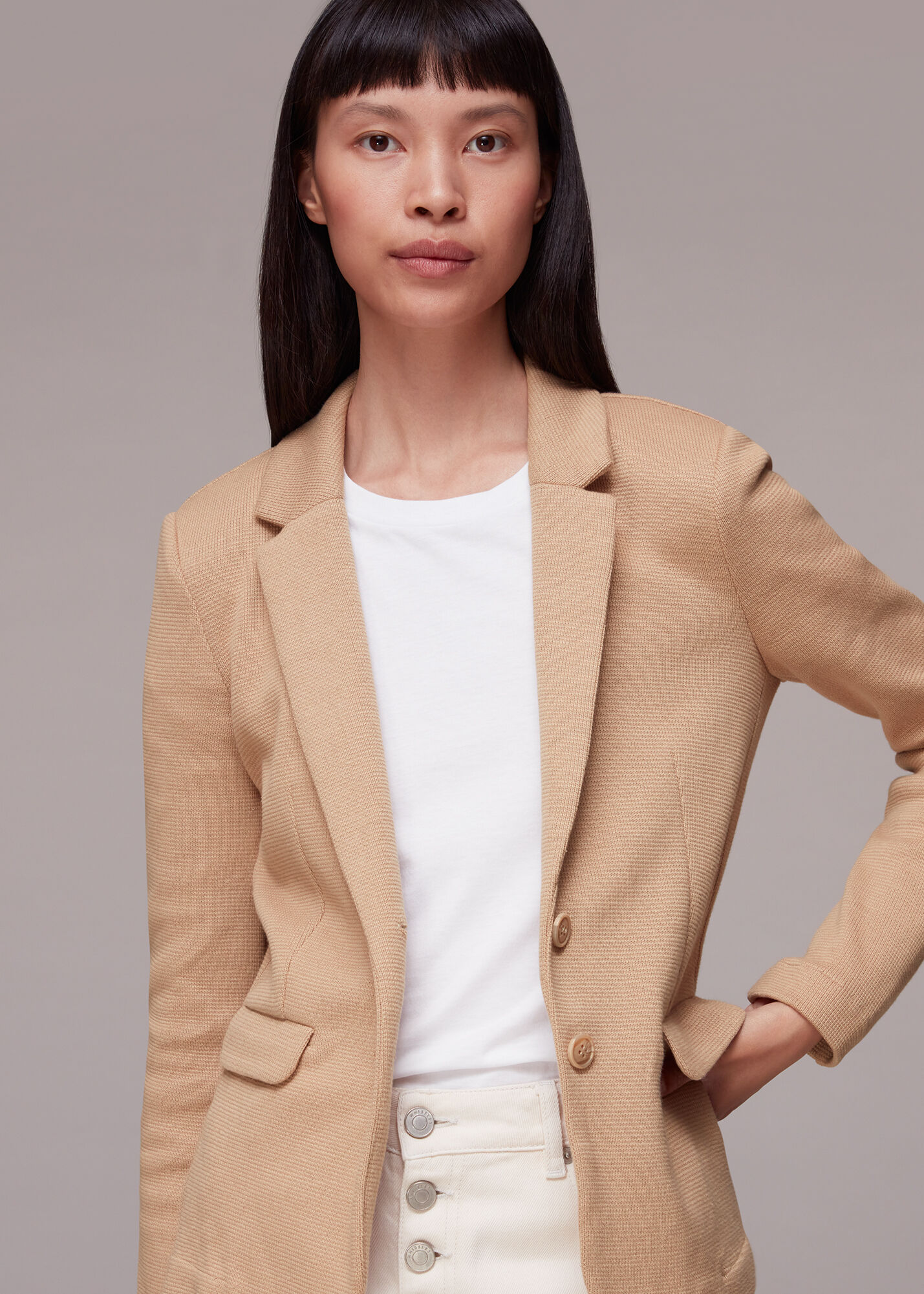 Whistles slim jersey jacket red sale