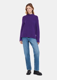 Wool Mix Rib Funnel Neck