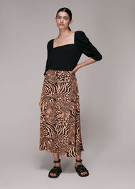 Patchwork Animal Button Skirt
