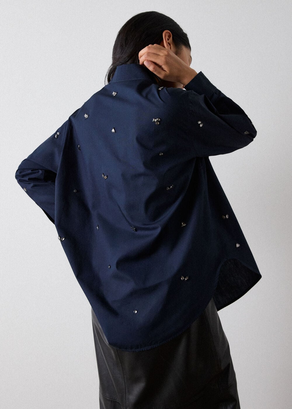 Jewelled Cotton Poplin Shirt