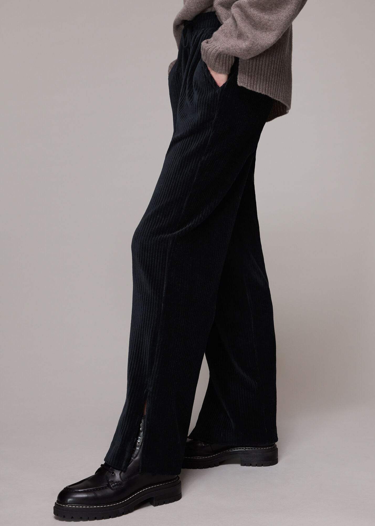 Navy Millie Corduroy Trouser | WHISTLES | Whistles US |