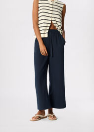 Wide Crop Cheesecloth Trouser