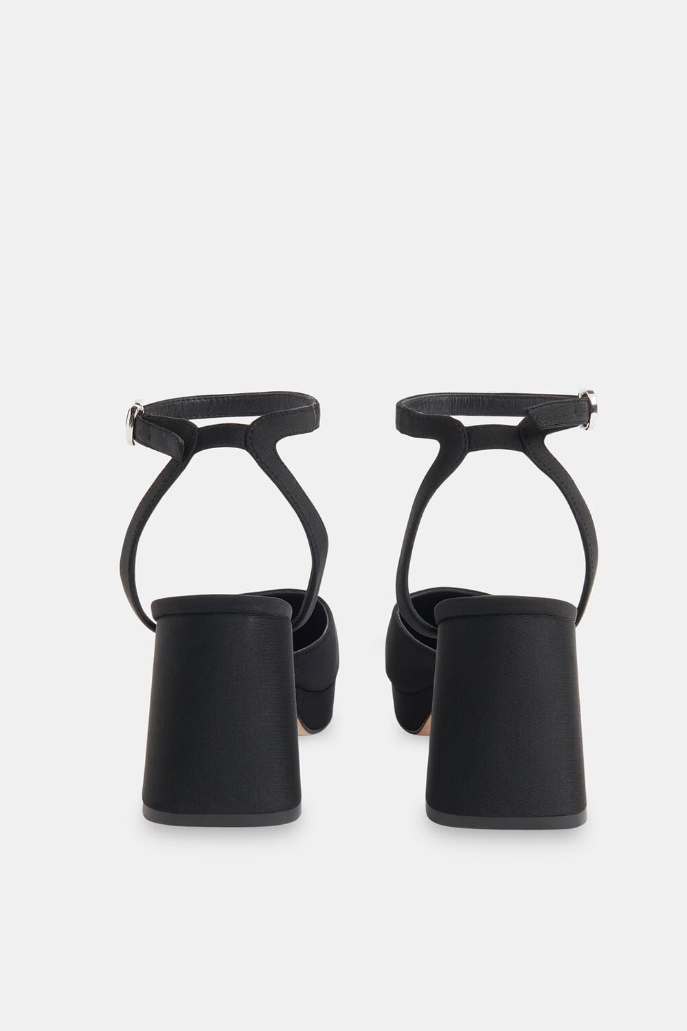 Black Estella Satin Platform Shoe