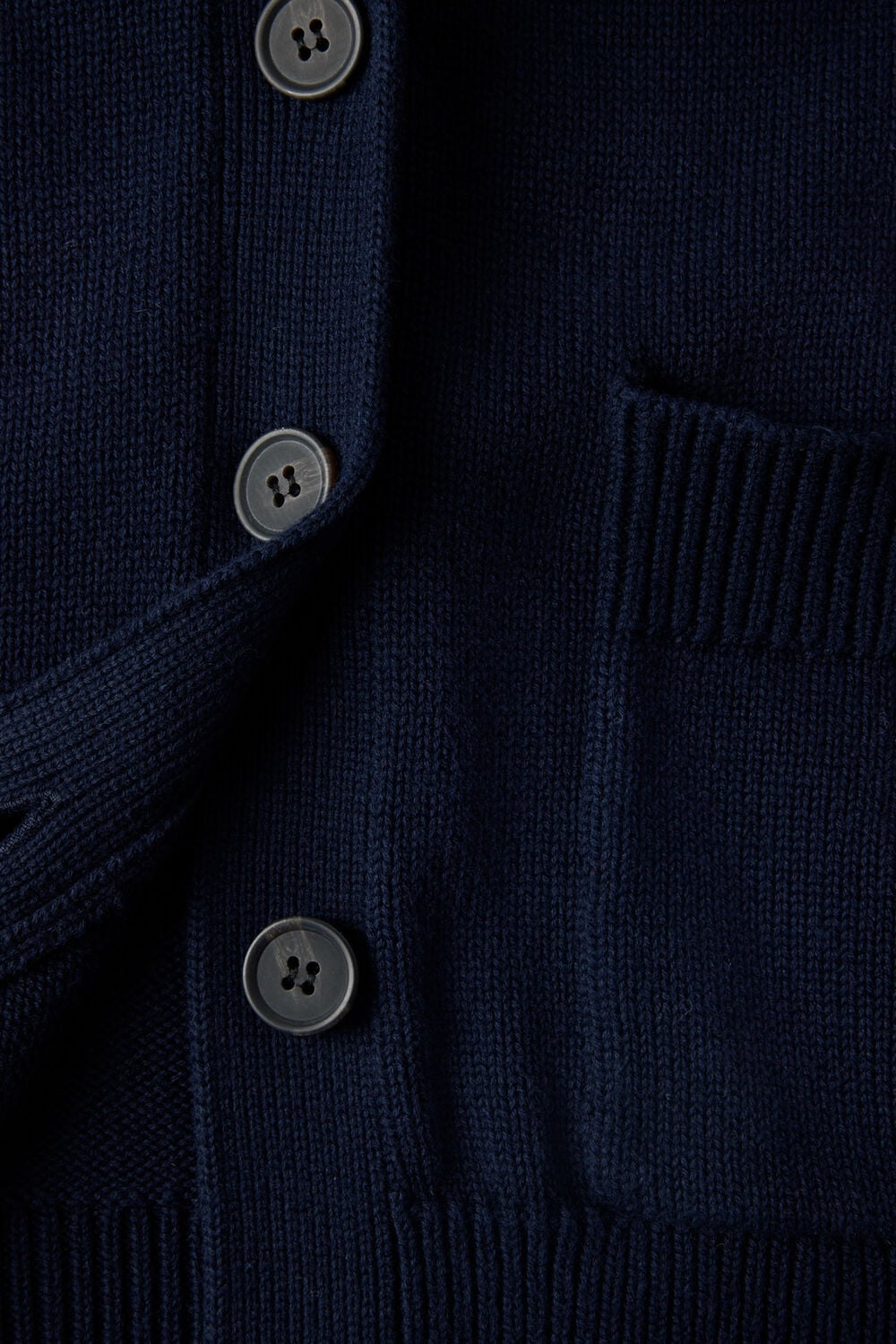 Navy Cotton Pocket Detail Cardigan