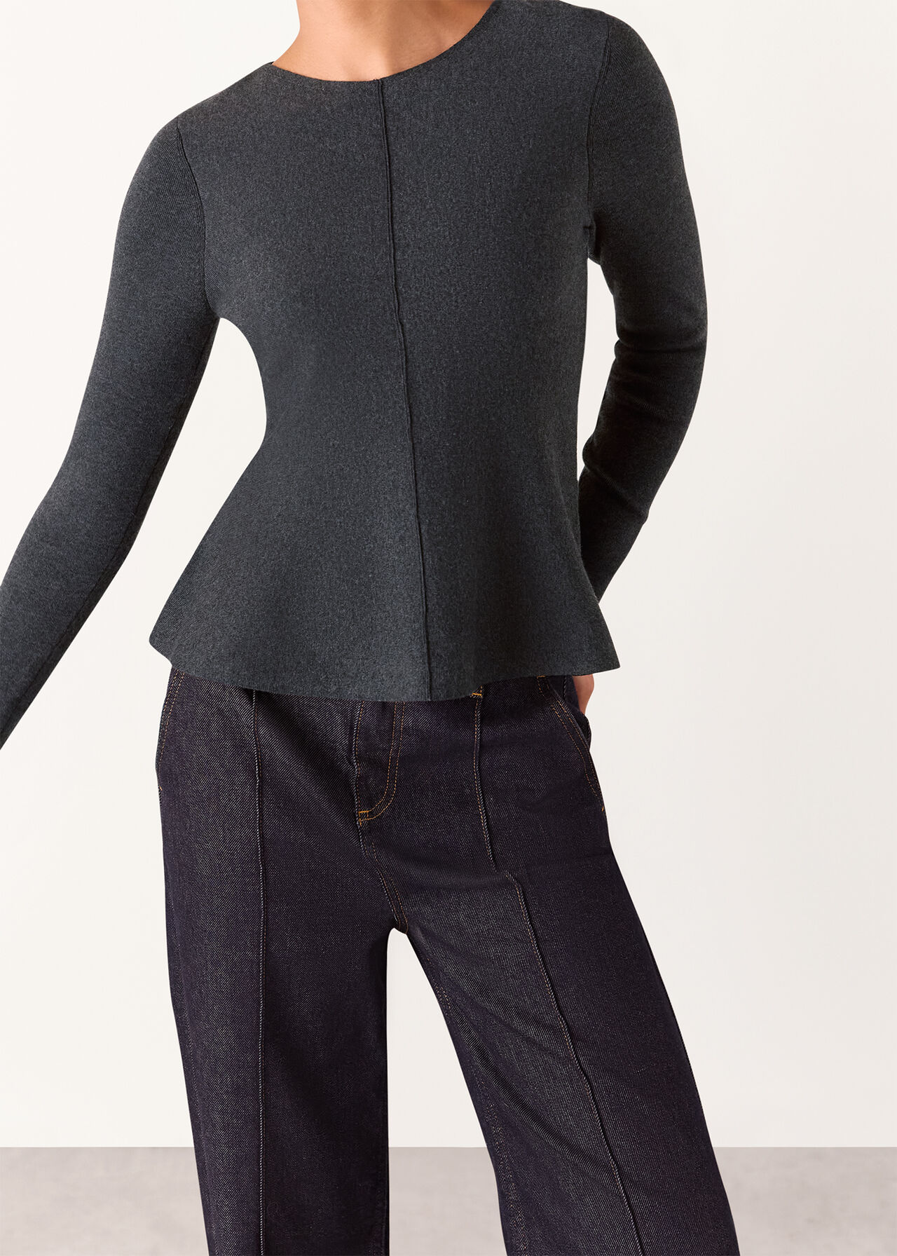 Peplum Detail Knit