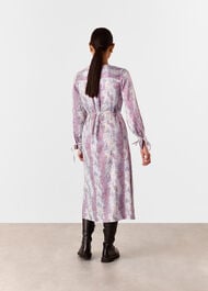 Petite Mottled Snake Print Midi Dress