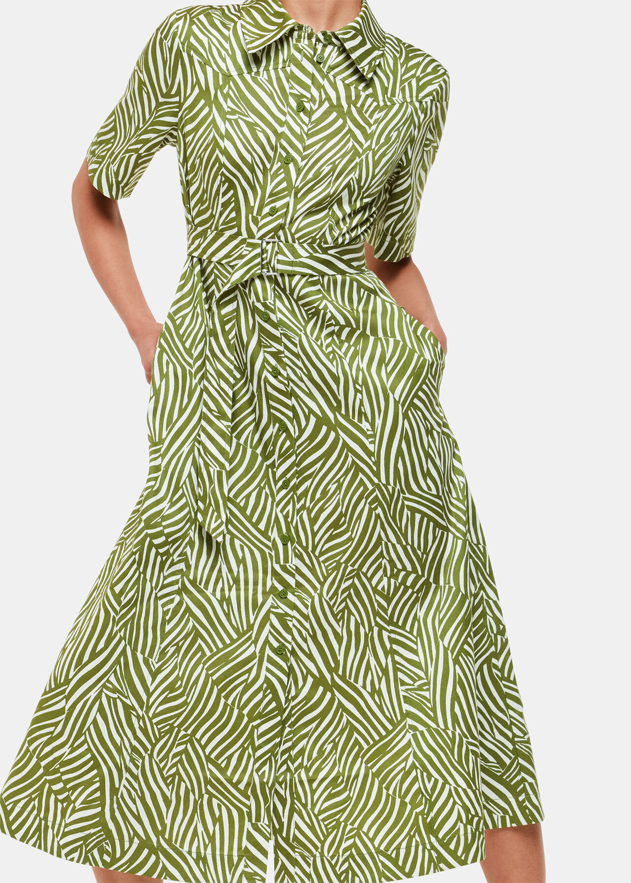 Linear Leaf Midi Dress