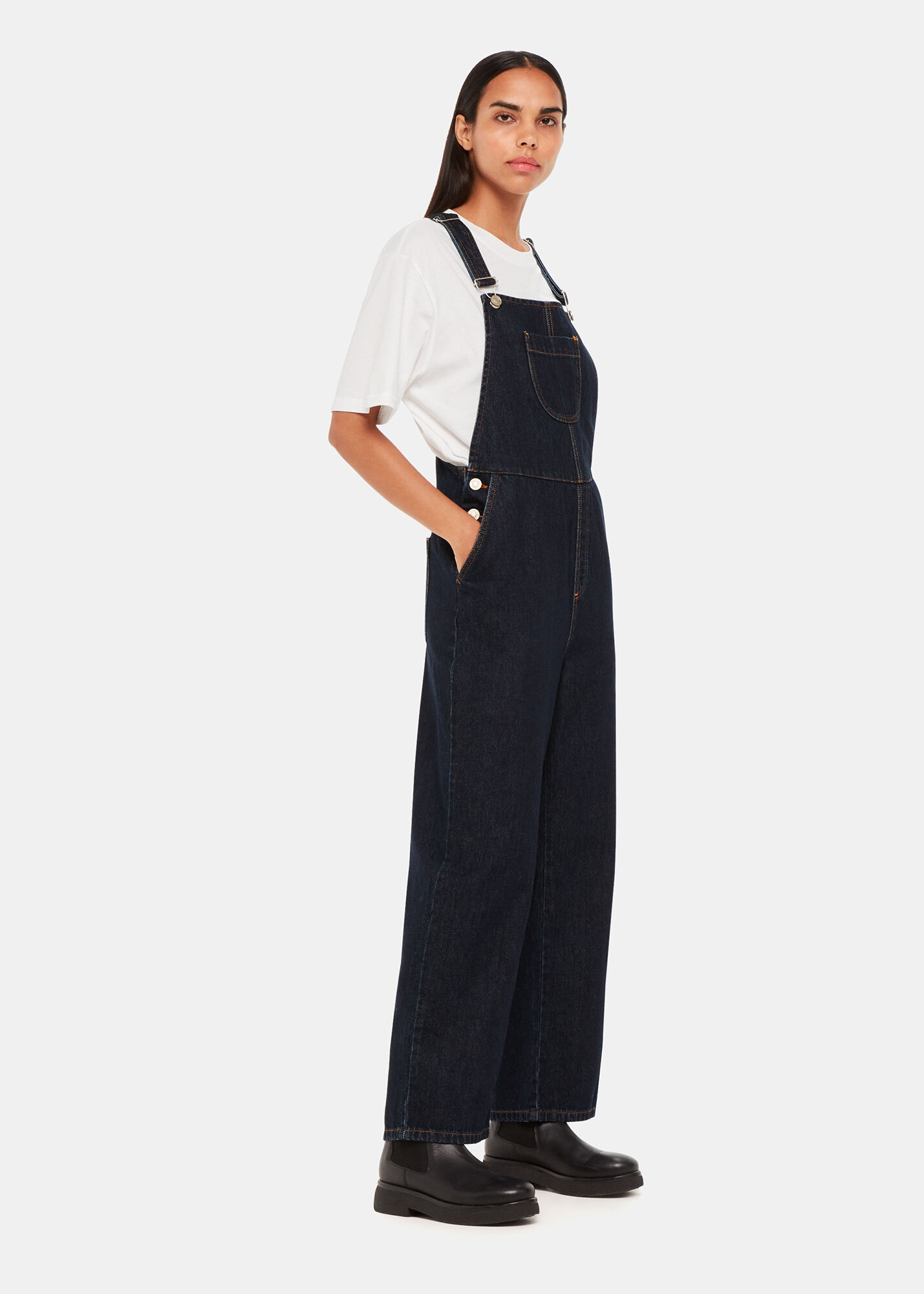 DENIM DUNGAREE ディズニー　120 新品未使用タグつき Dark Denim Wide Leg Overalls | Whistles US | Whistles US |