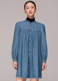 Chambray Denim Trapeze Dress