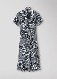Petite Mixed Spot V Neck Midi Dress