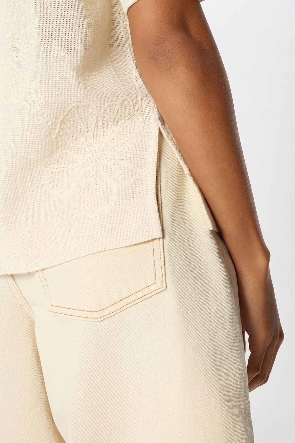Textured Floral Jersey Top