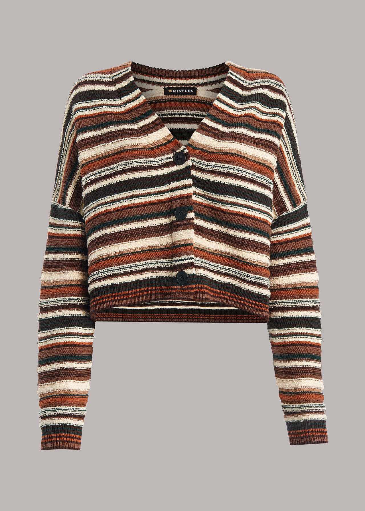Multicolour Winnie Stripe Knitted Cardigan | WHISTLES | Whistles