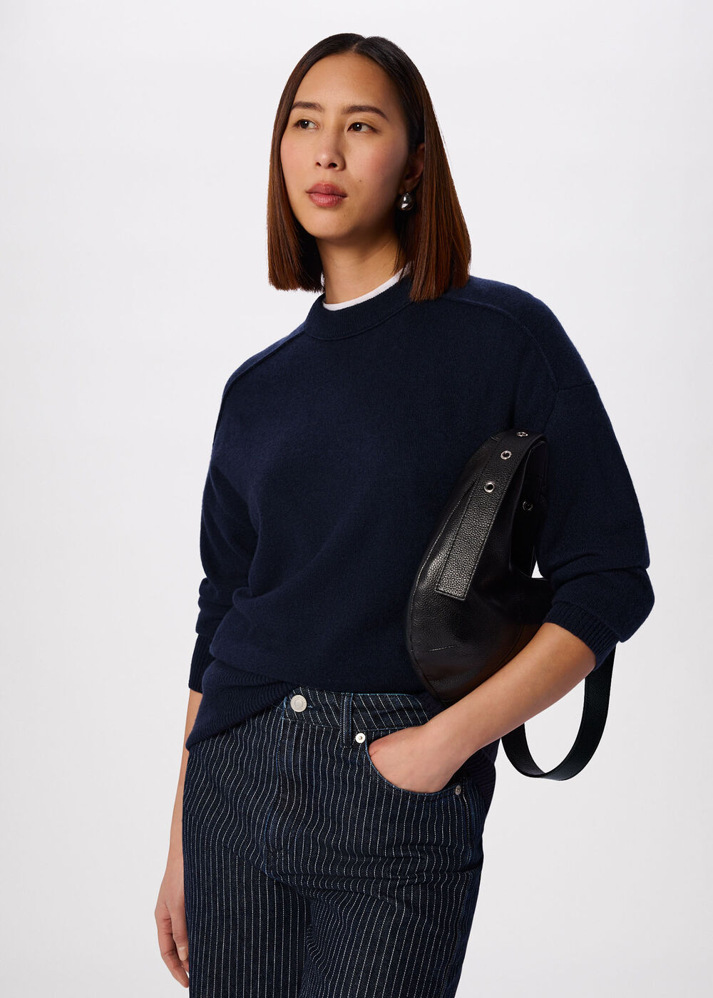 Cashmere Seam Crew Neck Knit