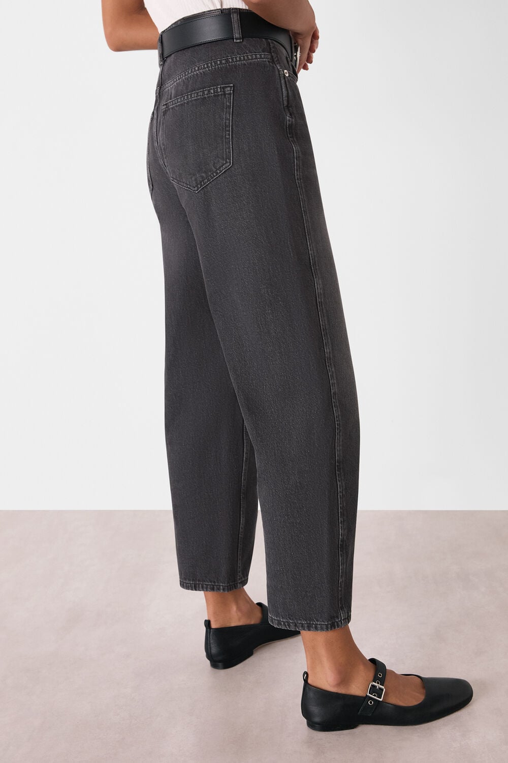 Grey Authentic Barrel Leg Jean