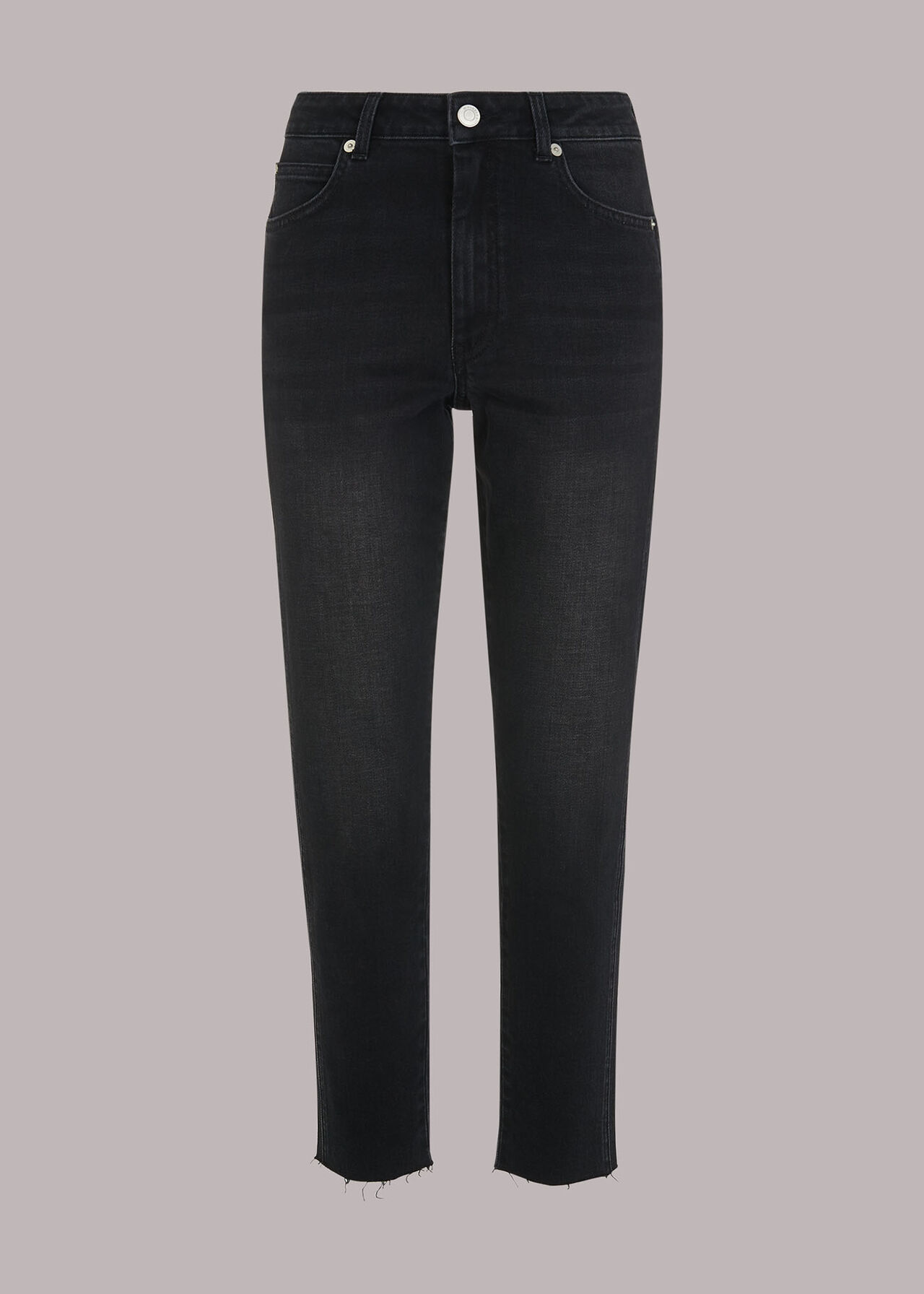 Black Authentic Slim Frayed Jean WHISTLES Whistles
