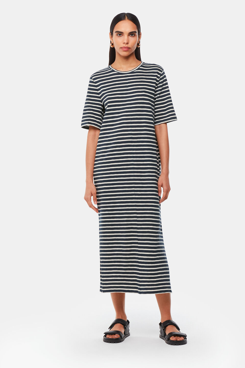 Blue Breton Stripe Jersey Dress