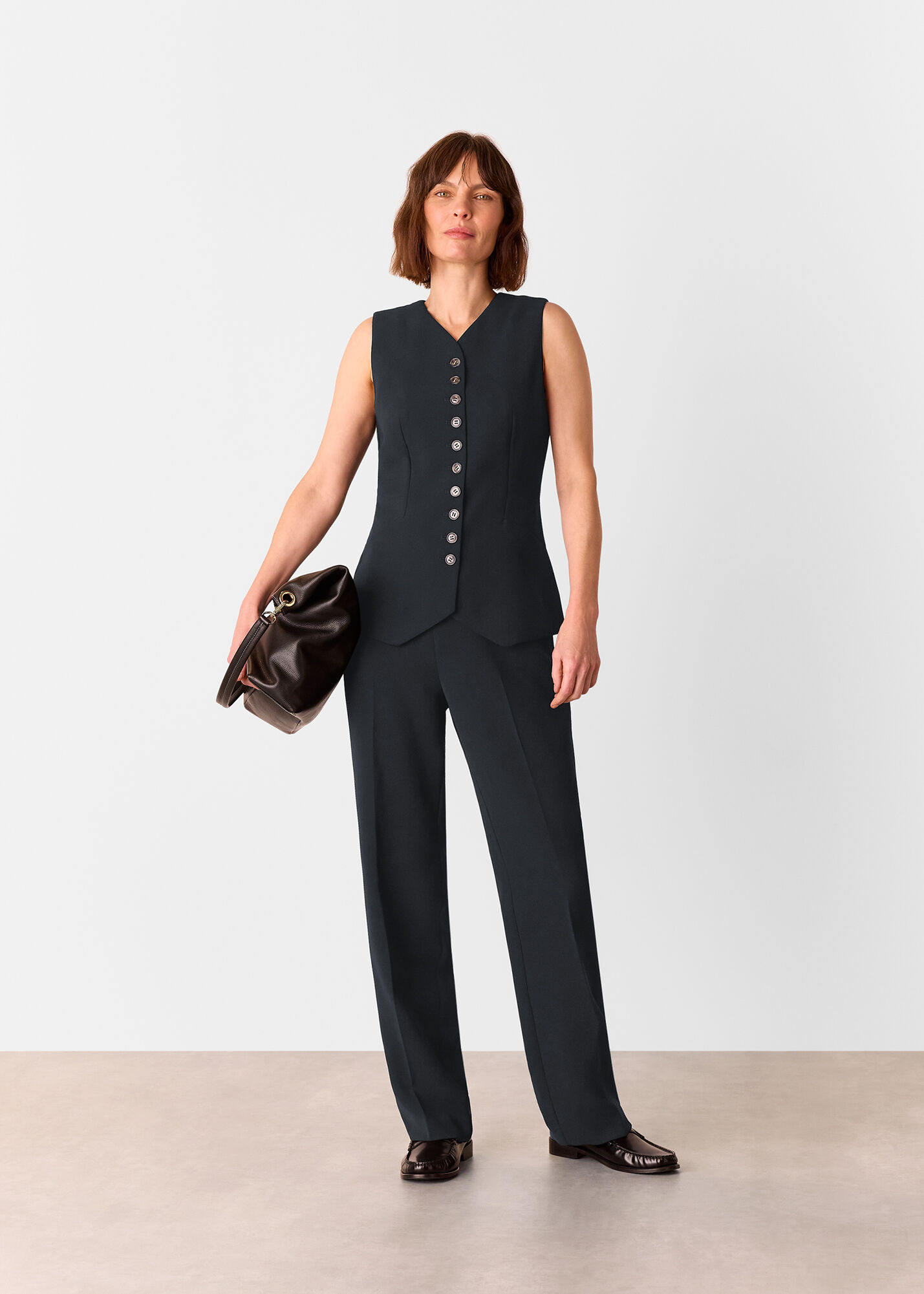 Women's Black V-Neck Waistcoat | Whistles US |