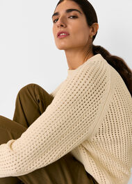Pointelle Crew Neck Knit