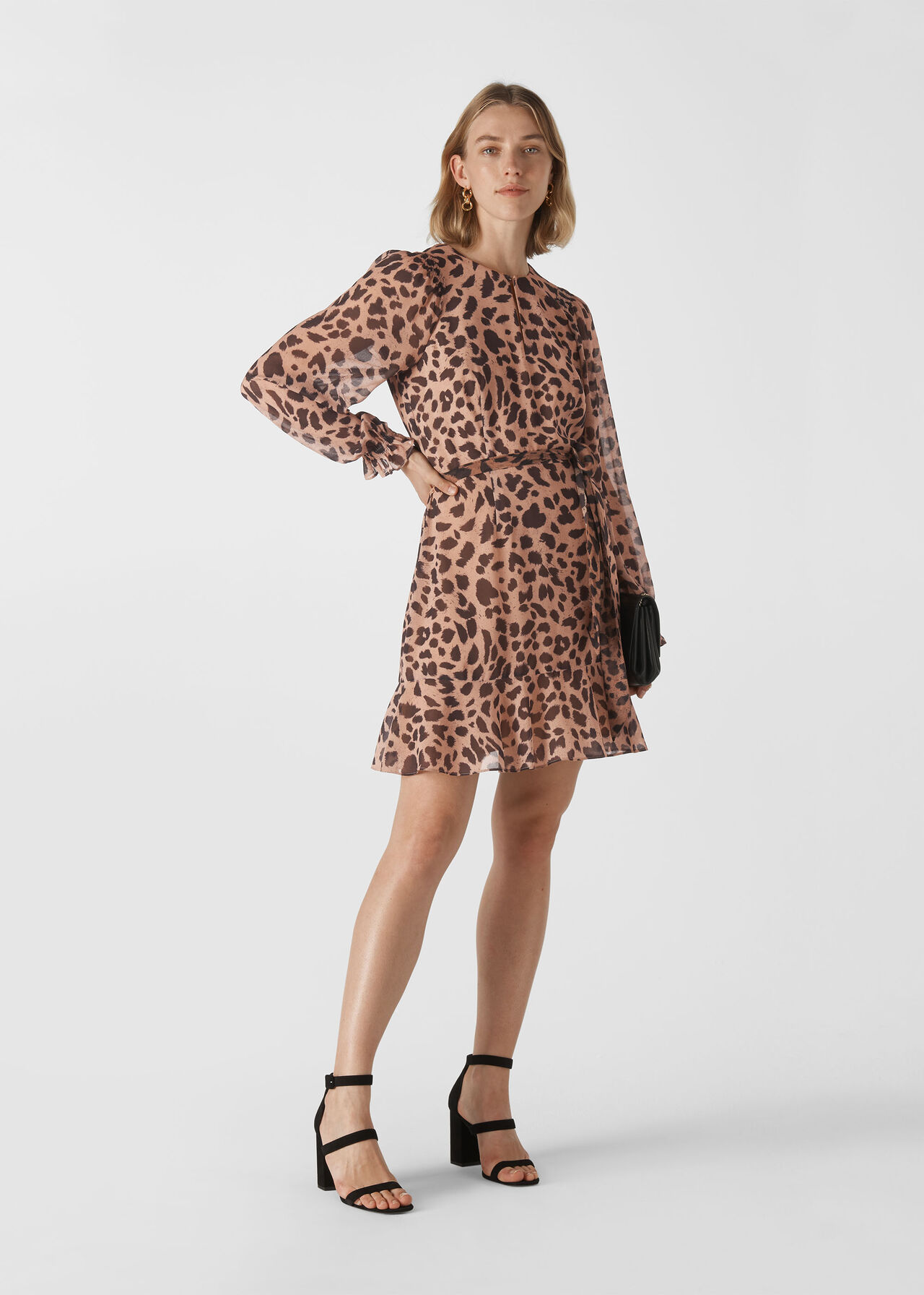 Brushed Cheetah Flippy Dress Leopard Print