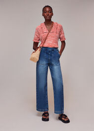 Frill Collar Short Sleeve Knit