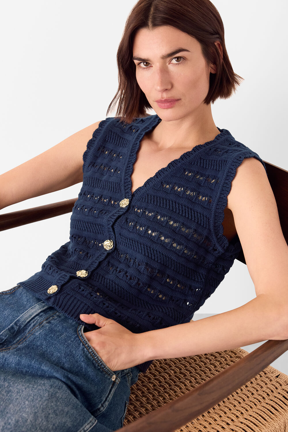 Pointelle Detail Tank