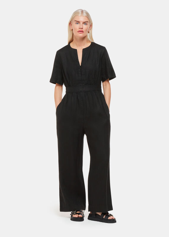 Black Petite Cosima Linen Jumpsuit