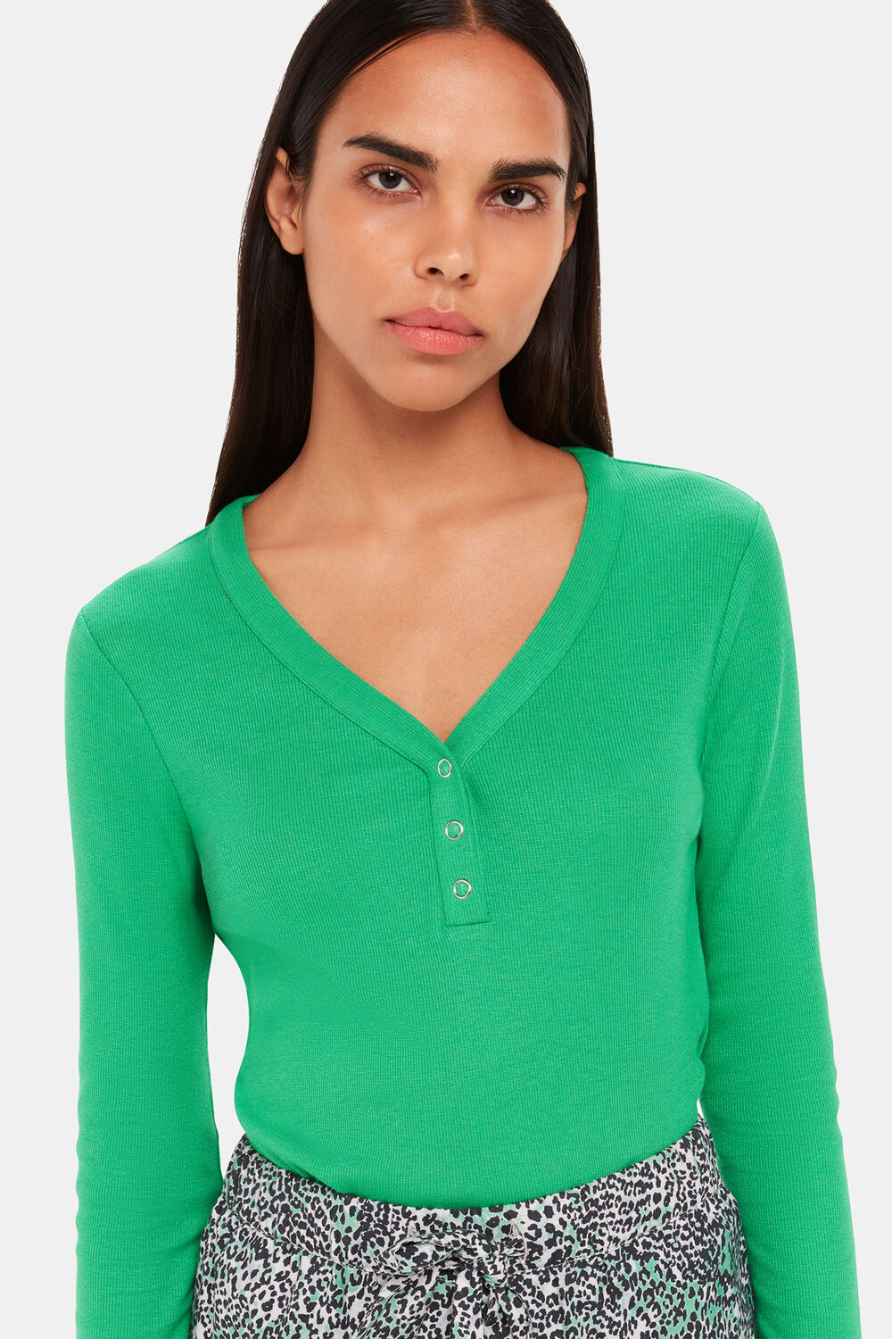 Green V Neck Pajama Top&nbsp;