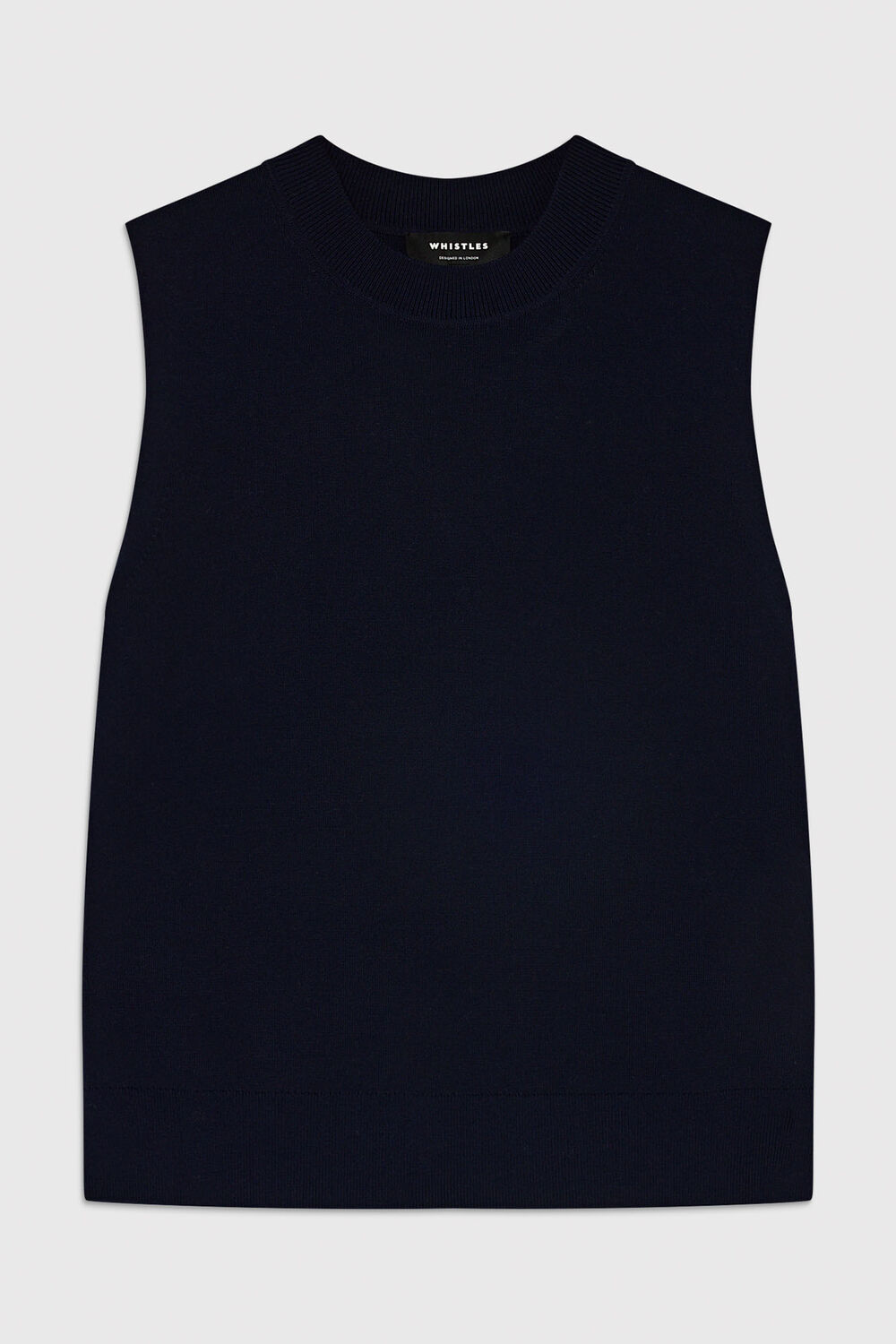 Navy Round Neck Detail Tank