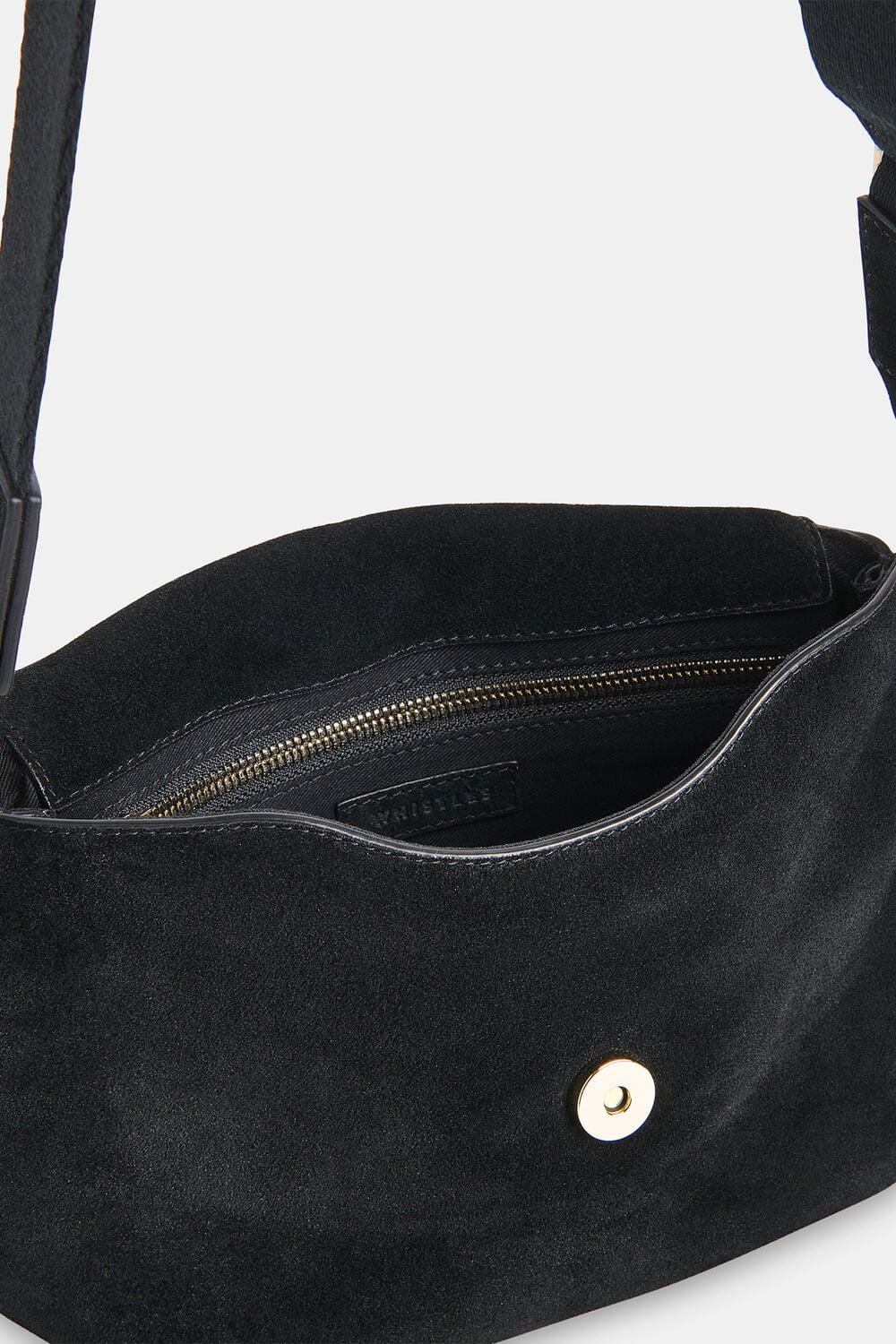 Black Nala Suede Crossbody Bag