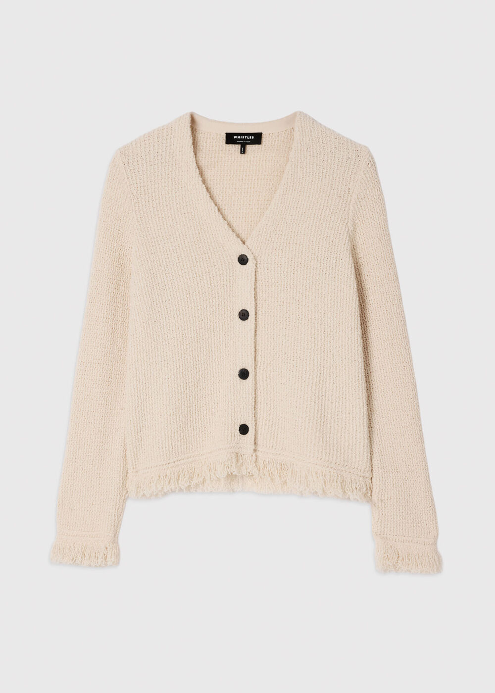 Cotton Boucle Fringe Cardigan