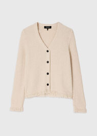Cotton Boucle Fringe Cardigan