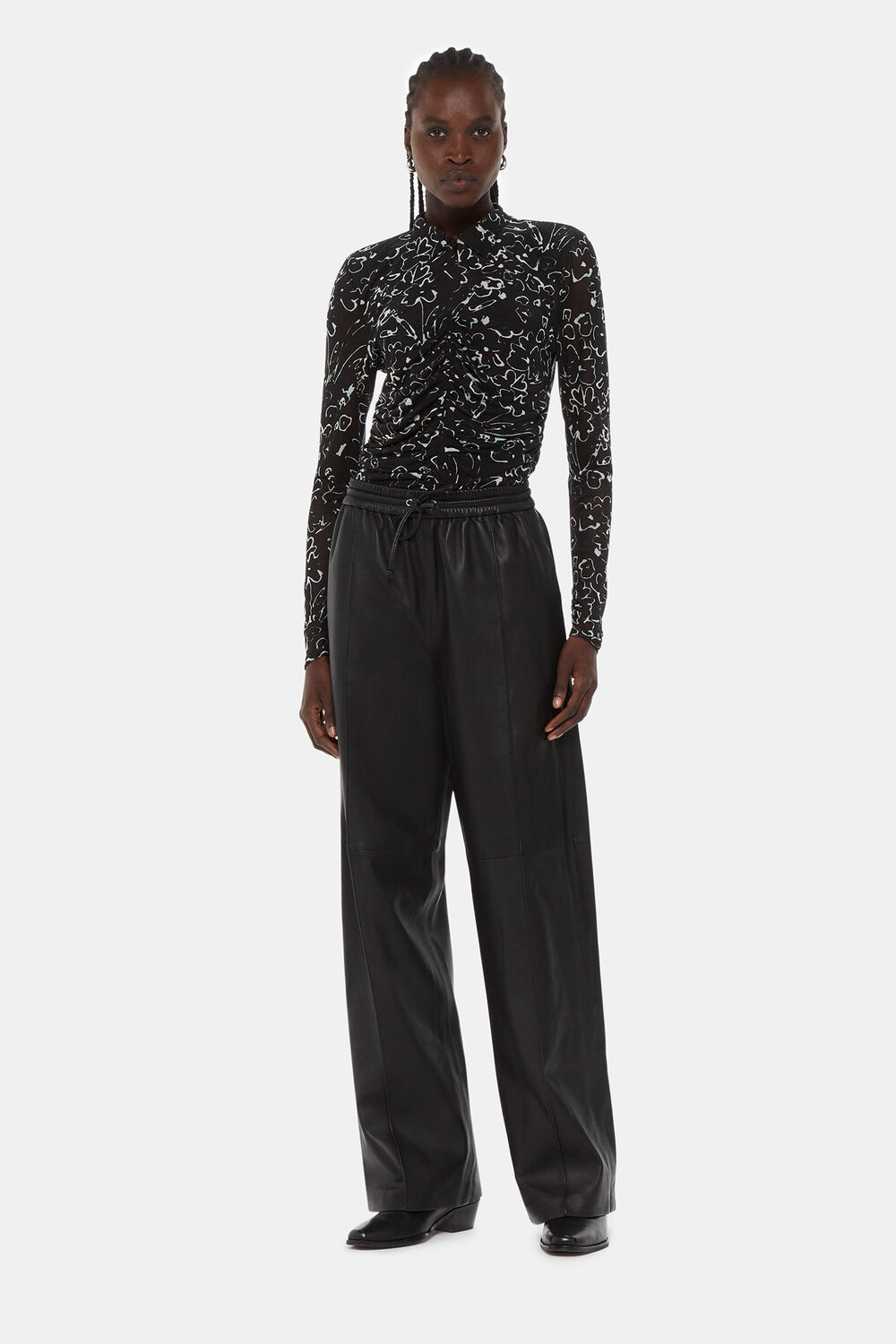 Scribble Bouquet Ruched Top