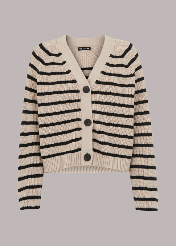 Stripe Cotton Cardigan