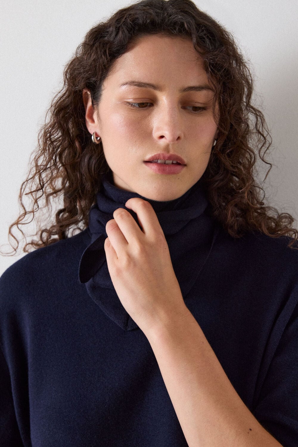 Navy Fine Knit T-Shirt
