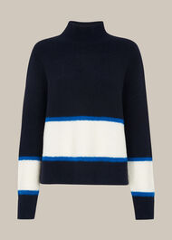 Colour Block Funnel Neck Knit