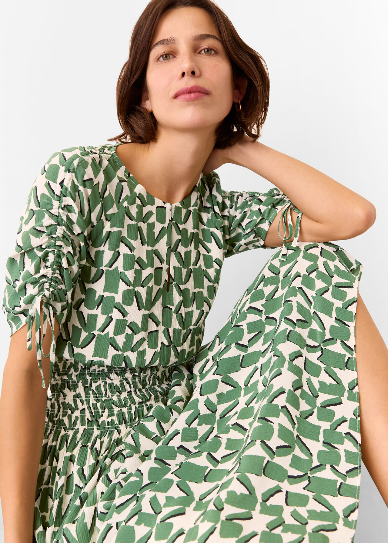 Abstract Squares Midi Dress