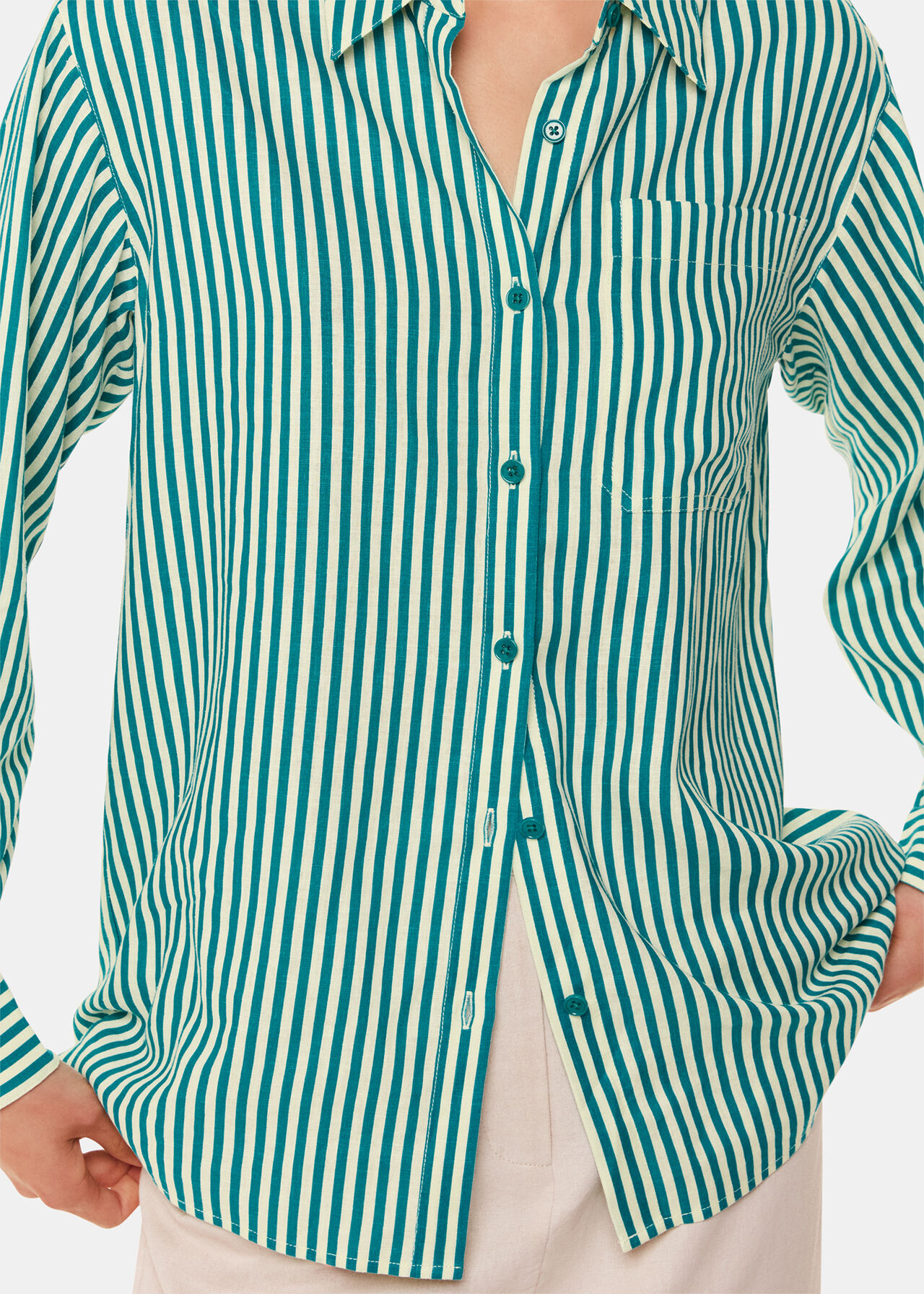 Stripe Linen Blend Shirt