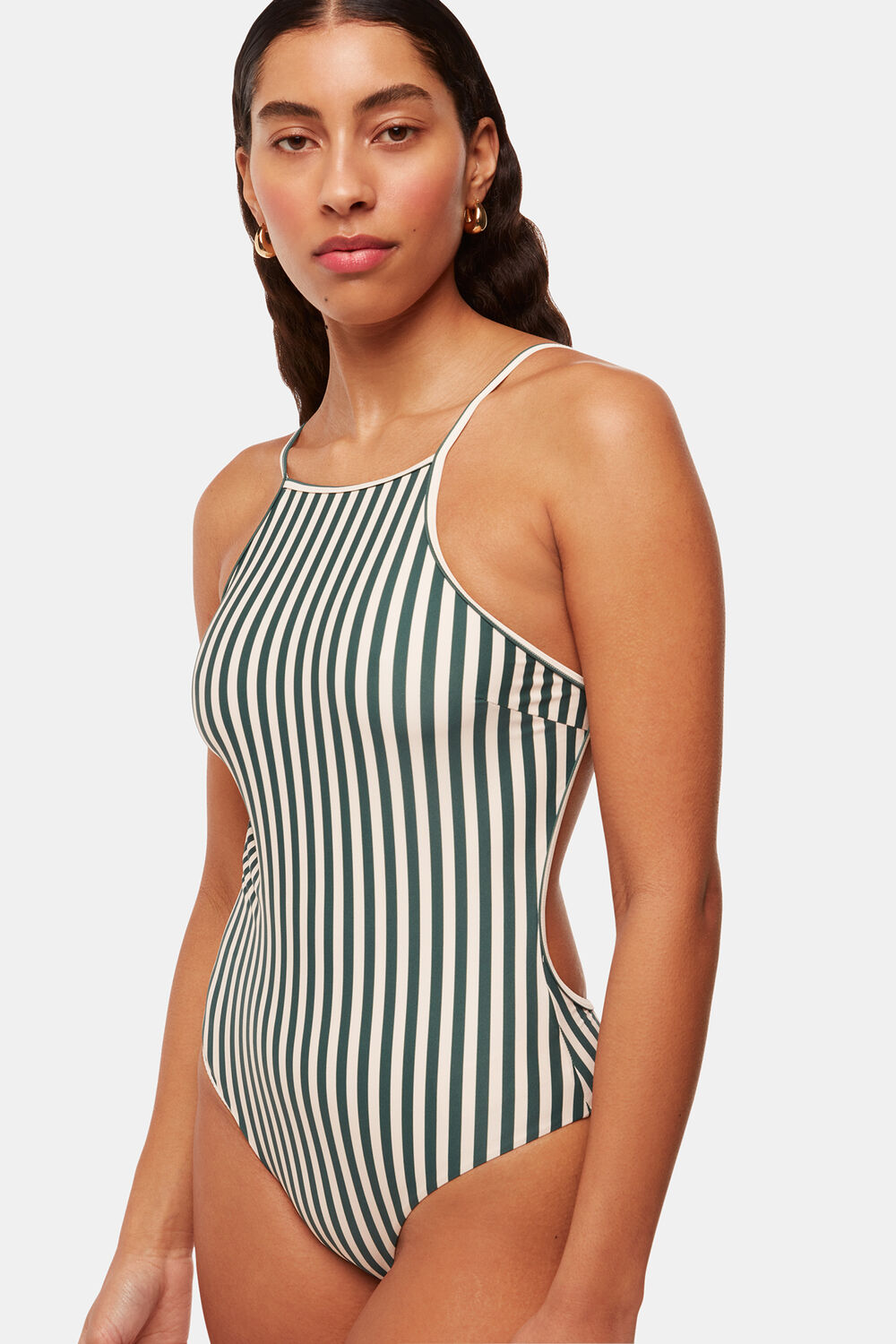 Green Stripe Swimsuit