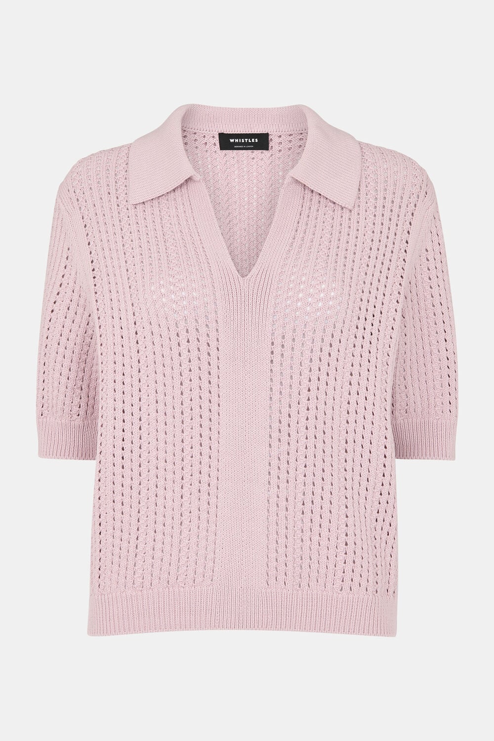 Pointelle Collar Detail Knit