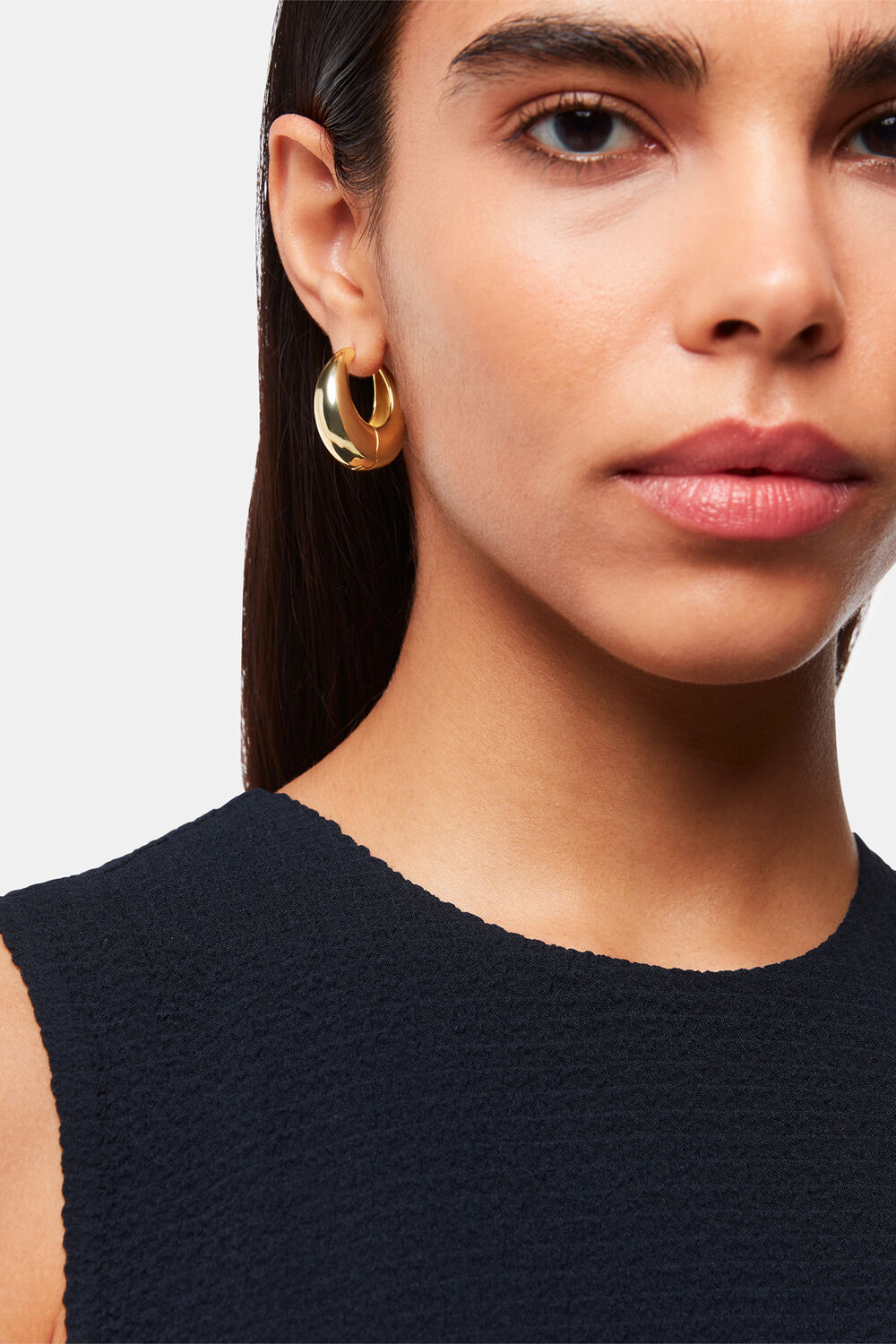 Gold Chunky Curved Earring