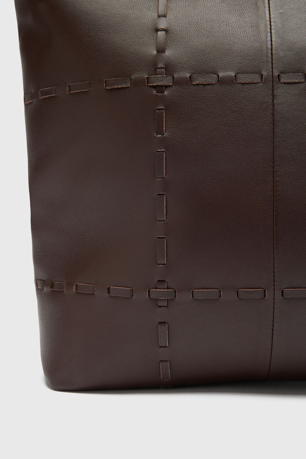 Chocolate Whipstitch Tote Bag