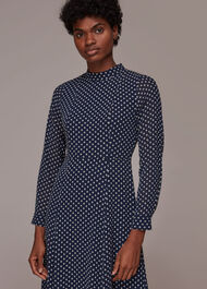 Dobby High Neck Dress