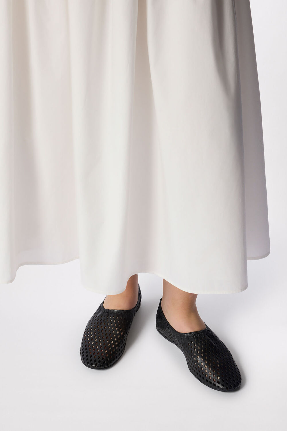 Black Lasercut Ballet Pump