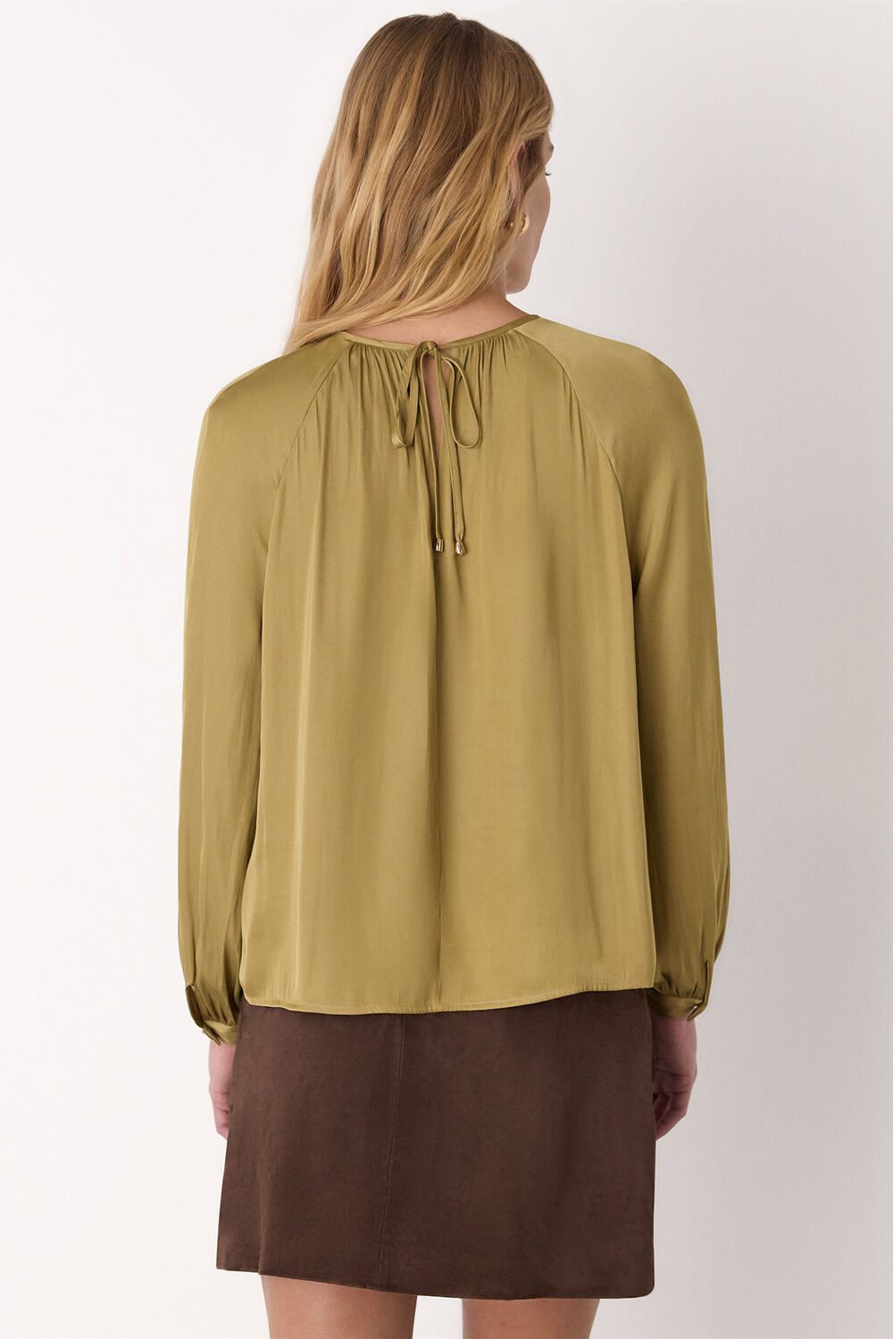 Gathered Satin Blouse