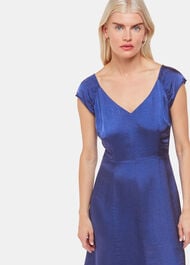 Petite Arie Hammered Satin Midi Dress