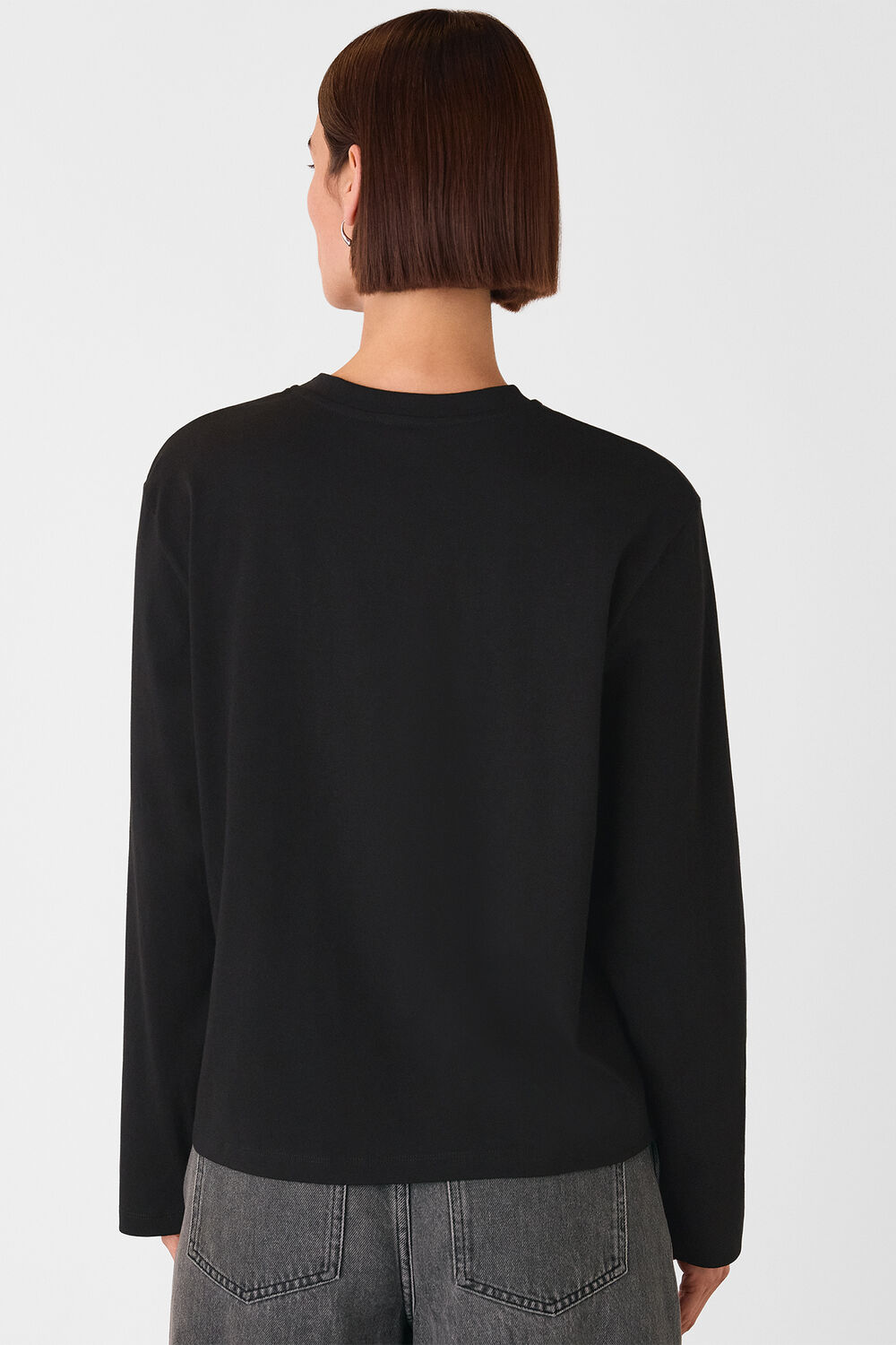 Black Relaxed Long Sleeve Tee